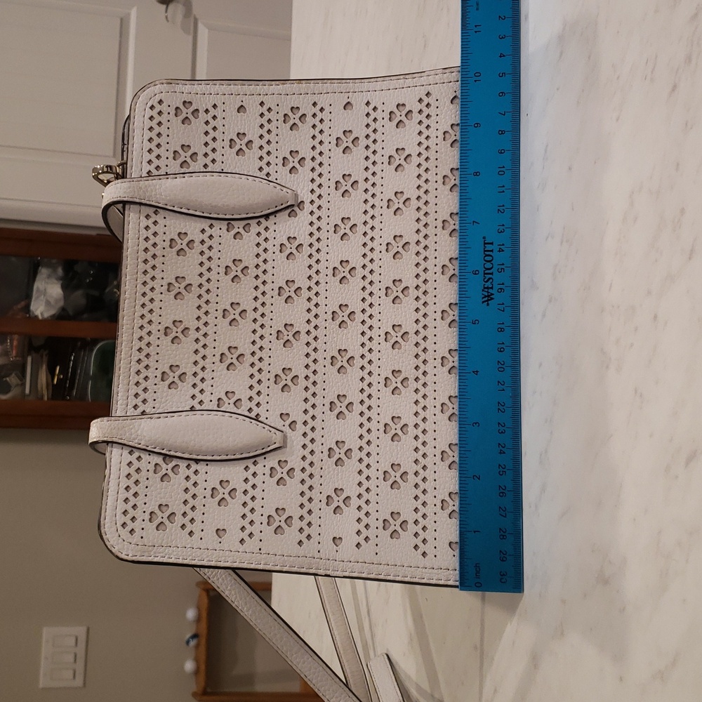 Kate Spade White Satchel with Tassel Accent Size Small - Picture 3 of 11